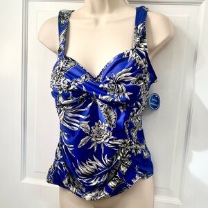 Swimsuits for all gorgeous vivid silky Tankini Top Sz 16